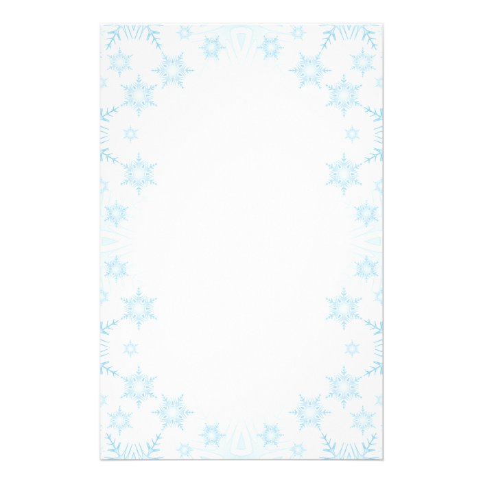 Winter Frost Ice Crystal Borders Christmas Letter Stationery | Zazzle.com