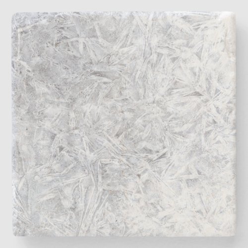 Winter frost ice crystals stone coaster