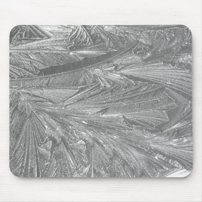 Winter Frost in Black and White Mouse Pad (Front)