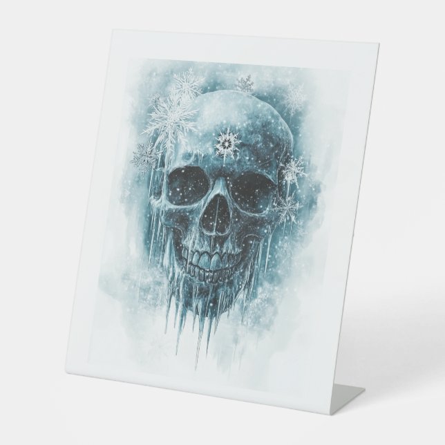Winter Frost Skull Pedestal Sign (Front)