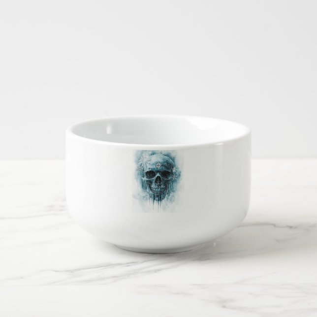 Winter Frost Skull Soup Mug (Front)
