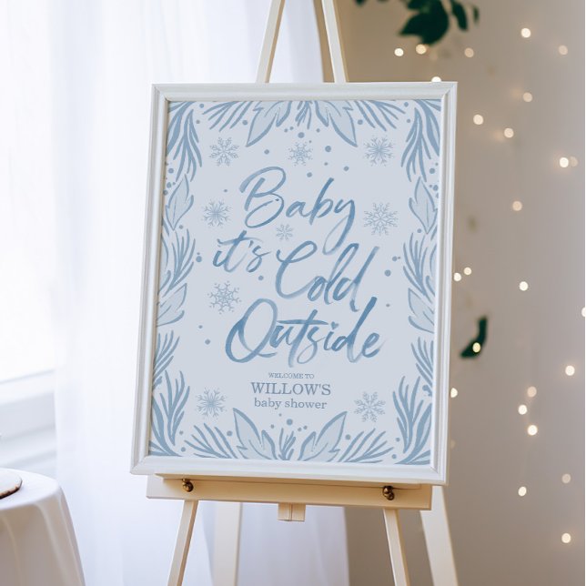 Winter Frost Snowflake Baby Shower Welcome Sign (Creator Uploaded)