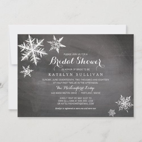 Winter Frost Snowflakes  Bridal Shower Invitation