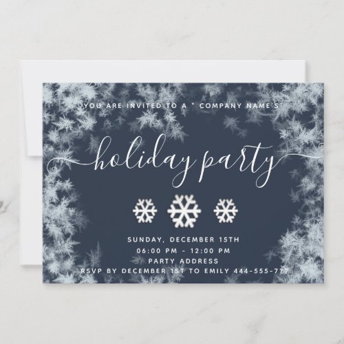 Winter frost snowflakes corporate Christmas party  Invitation