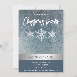 Winter frost snowflakes corporate Christmas party Invitation
