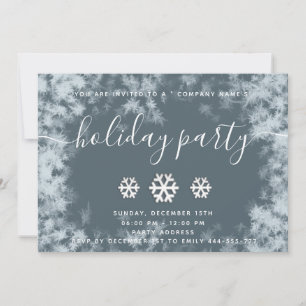 Winter frost snowflakes corporate Christmas party Invitation