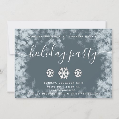 Winter frost snowflakes corporate Christmas party  Invitation