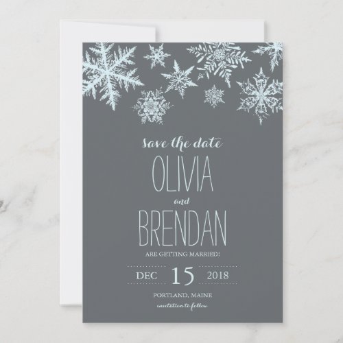 Winter Frost Snowflakes  Save the Date