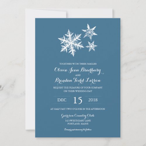 Winter Frost Snowflakes  Wedding Invitation