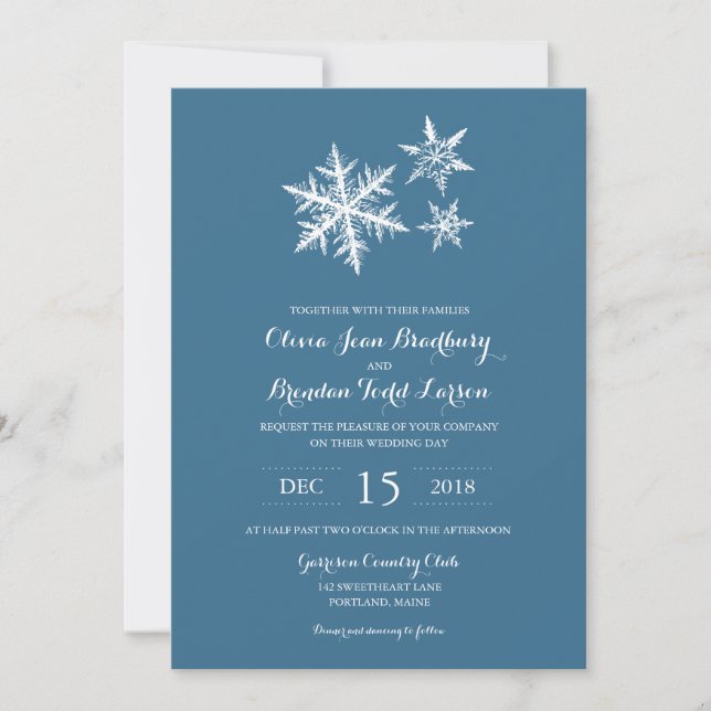 Winter Frost Snowflakes | Wedding Invitation (Front)
