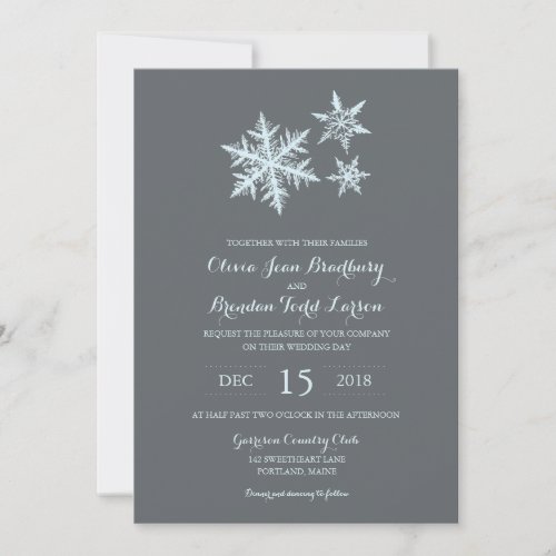 Winter Frost Snowflakes  Wedding Invitation