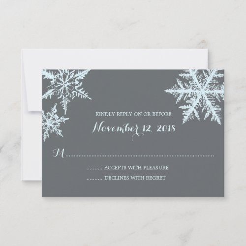 Winter Frost Snowflakes  Wedding RSVP