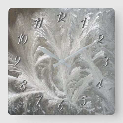 Winter frost square wall clock