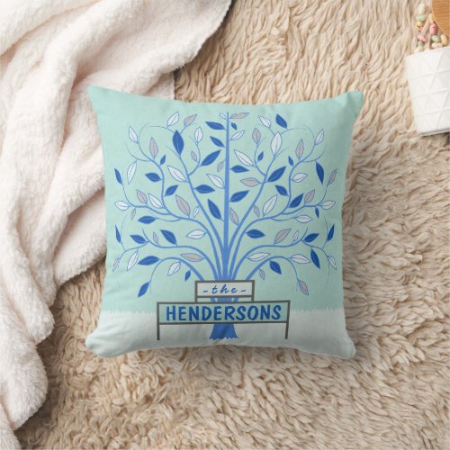 Winter Frost Tree Pretty Personalized Name Throw Pillow