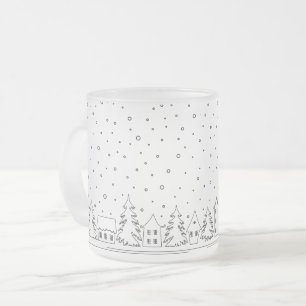 Winter Frosted Glass Coffee Mug