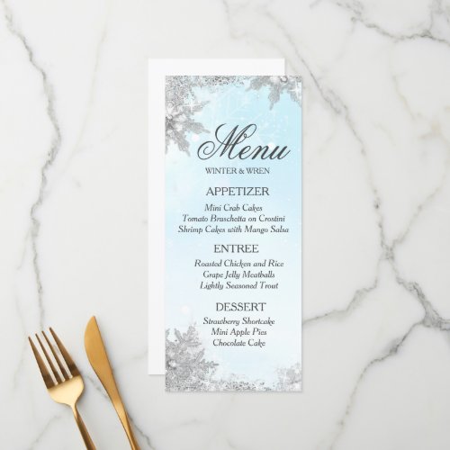 Winter Frosted Snowflake Menu