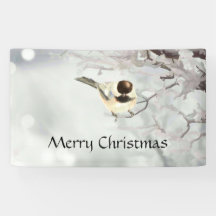 Winter Frosty Tree Chickadee Bird Custom
