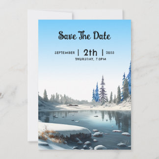 Winter Frosty Wedding Invitation Card Design
