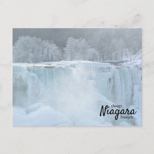 Winter Frozen American Falls  Niagara Deep Freeze Postcard