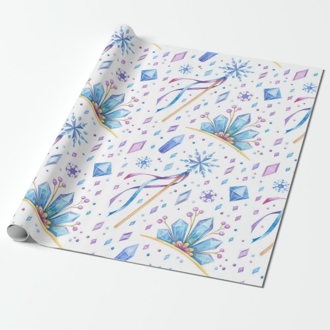 Winter Frozen Tale Wrapping Paper (Unrolled)