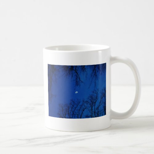 Winter Full Moon With Trees Coffee Mug