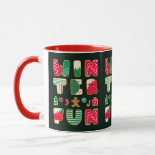 Winter Fun Christmas Cookies Red Green Holiday  Mug