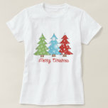 Winter Fun Christmas Tree Print Tee, Holidays Xmas T-Shirt