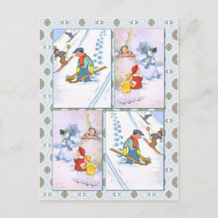 Winter fun holiday postcard