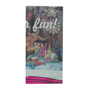 Winter Fun Ice Skating Cloth Napkin