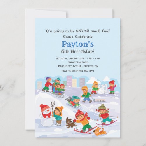 Winter Fun in the Snow Invitation