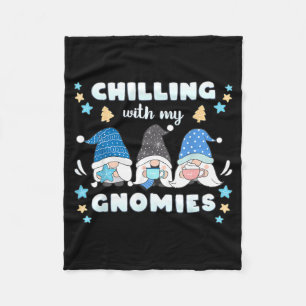 Winter, Funny Nordic Christmas Gnomes Fleece Blanket