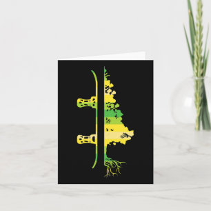 Winter Games Funny Mountain Snowboarding Pine Tree Card