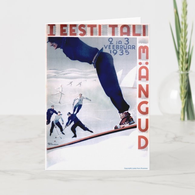 Winter Games Greeting Card, 1935 Holiday Card (Front)