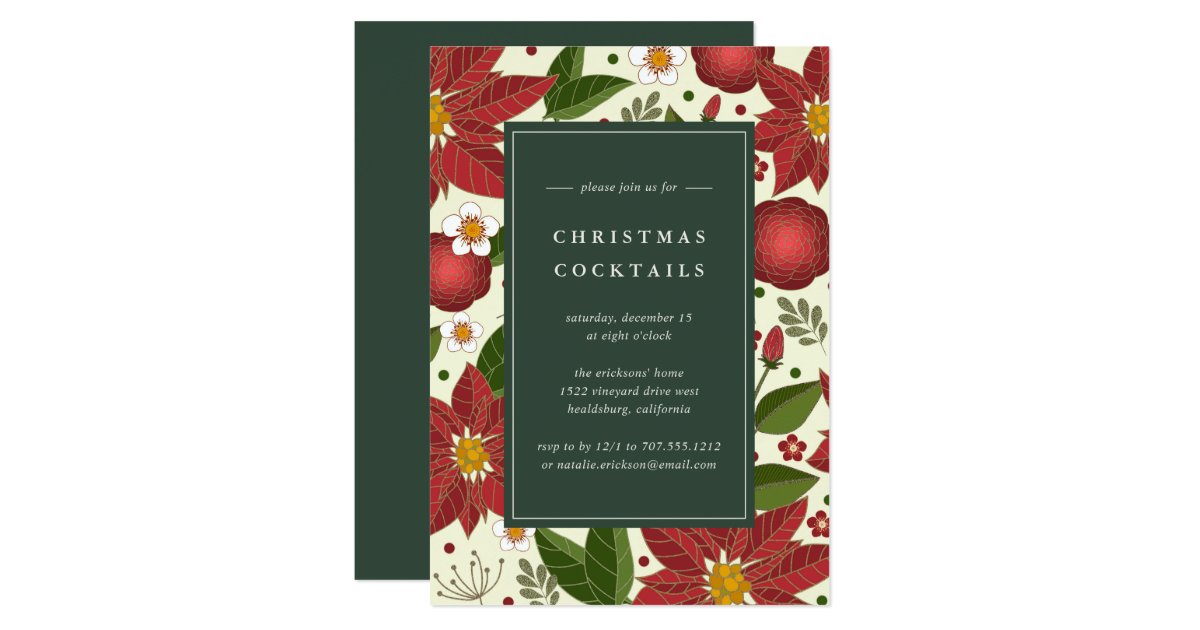 Winter Garden Christmas Cocktail Party Invitation Zazzle Com