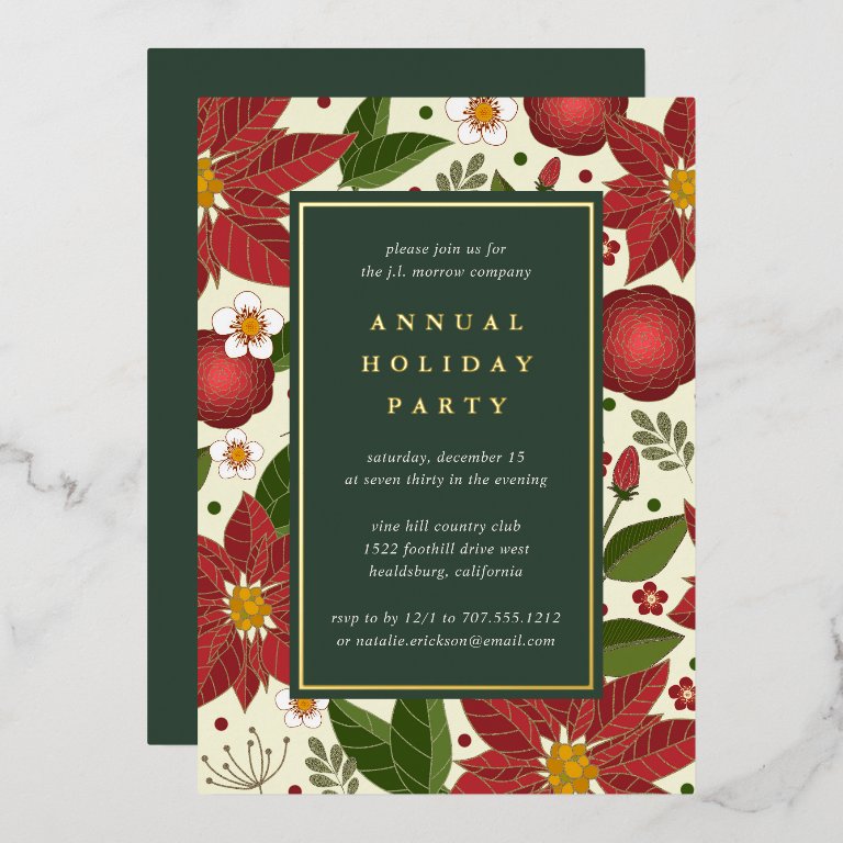 Winter Garden | Corporate Holiday Party Foil Invitation