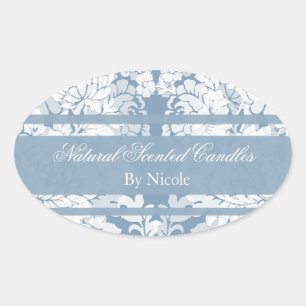 Winter garden floral scented candles oval sticker