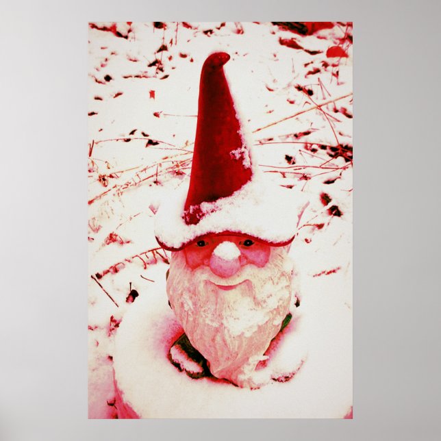 Winter Garden Gnome Ken Gage Photography Poster (Front)