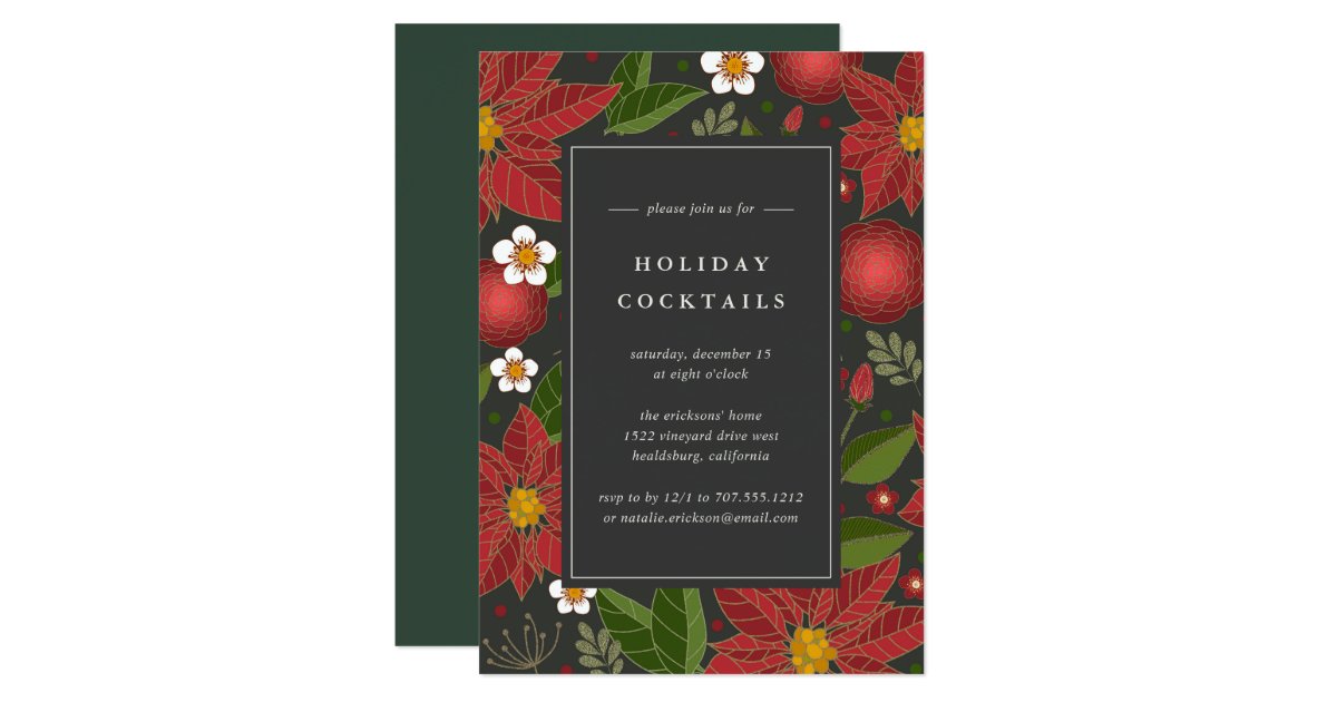 Winter Garden Holiday Cocktail Party Invitation Zazzle Com