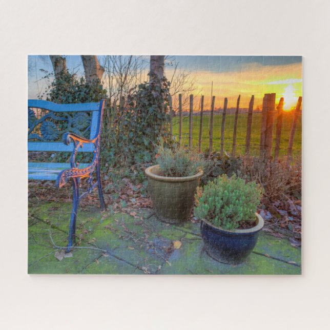 Winter Garden in Sunset Jigsaw Puzzle (Horizontal)