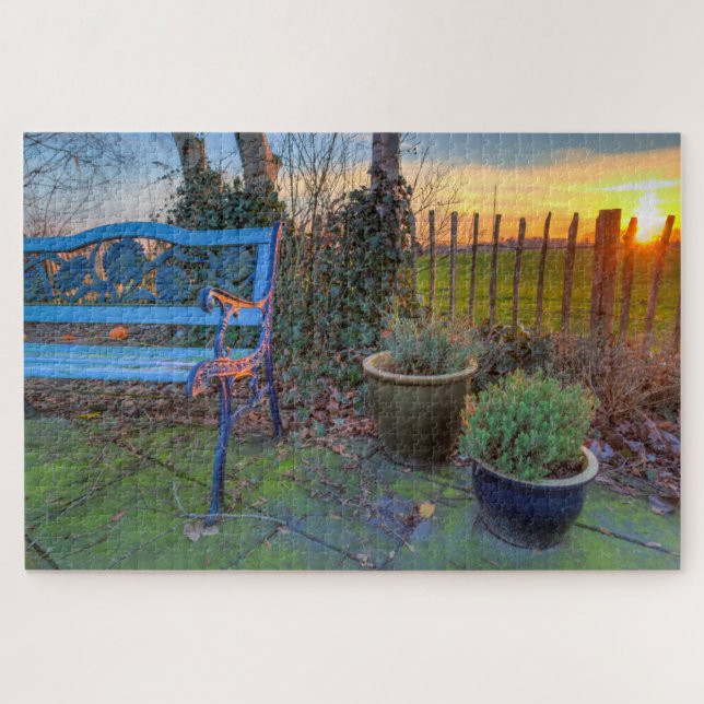 Winter Garden in Sunset Jigsaw Puzzle (Horizontal)