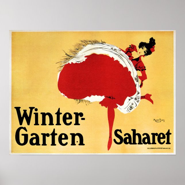 Winter Garten Saharet Cabaret Dancer Old Theater Poster (Front)