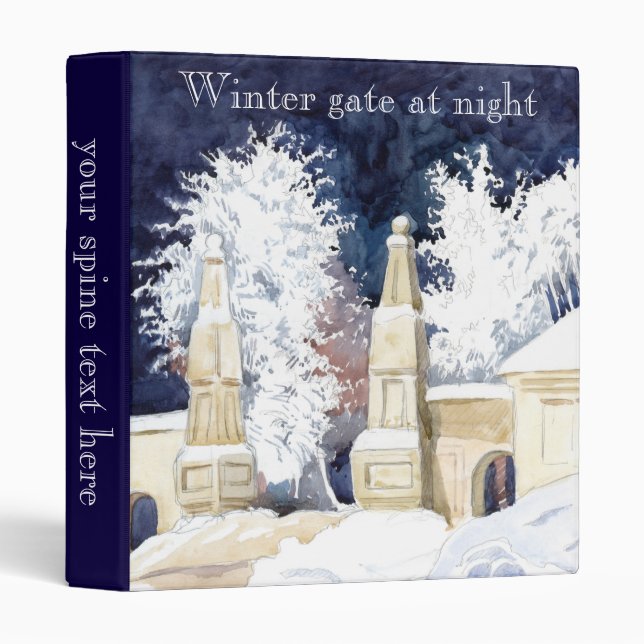 Winter gate at night (sketch) 3 ring binder (Front/Spine)