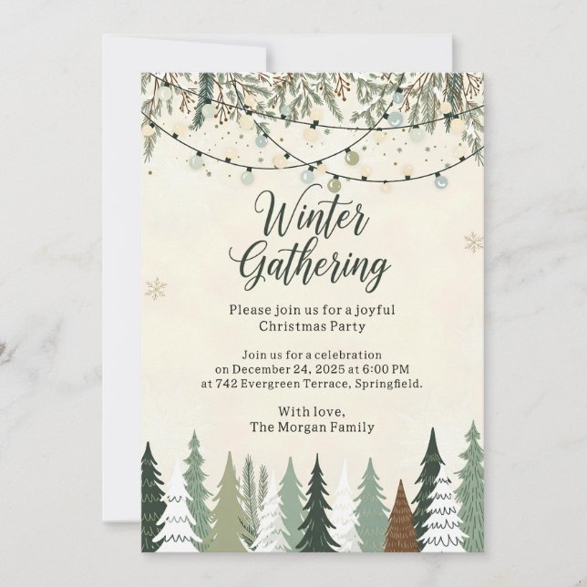 Winter Gathering Christmas Invitation (Front)
