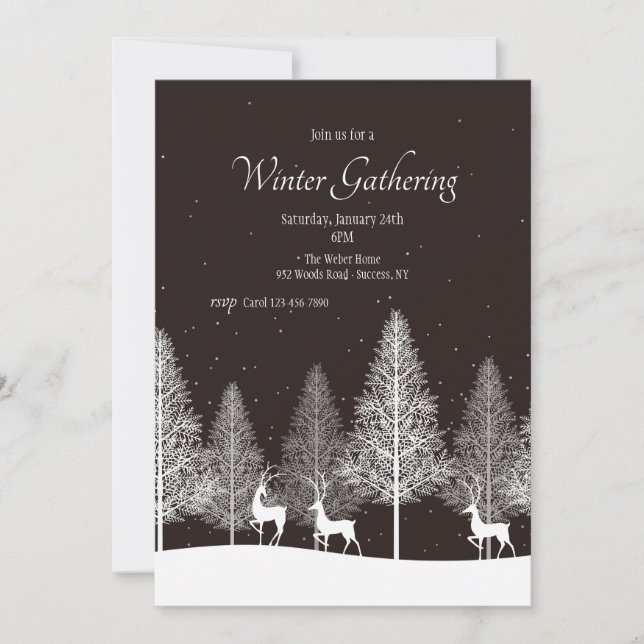Winter Gathering  Invitation (Front)