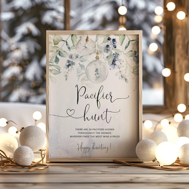 Winter gender neutral cosy Pacifier hunt game Poster (Creator Uploaded)