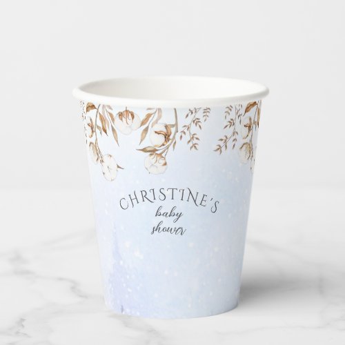 Winter Gender Neutral Cotton Flower Paper Cups