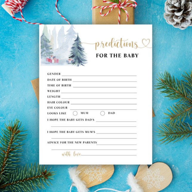 Winter gender neutral prediction for baby card (Creator Uploaded)