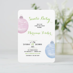 Winter gender neutral Santa baby Shower Invitation