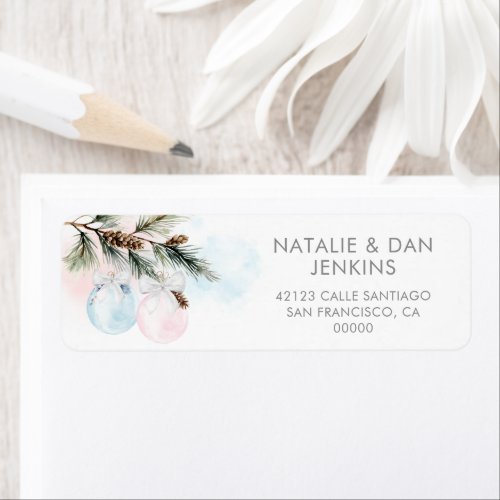 Winter Gender Reveal Baby Shower Address Labels