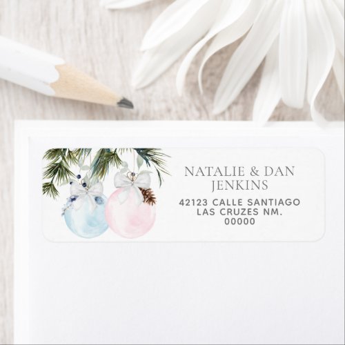 Winter Gender Reveal Baby Shower Address Labels